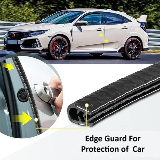 Car Door Edge Protector Strip (5 Meter) | U-Shape Rubber for Scratch Protection & AC Cooling Saver | Must-Have for Summer Heat